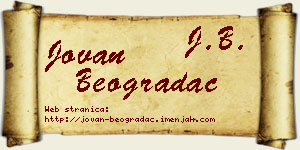 Jovan Beogradac vizit kartica